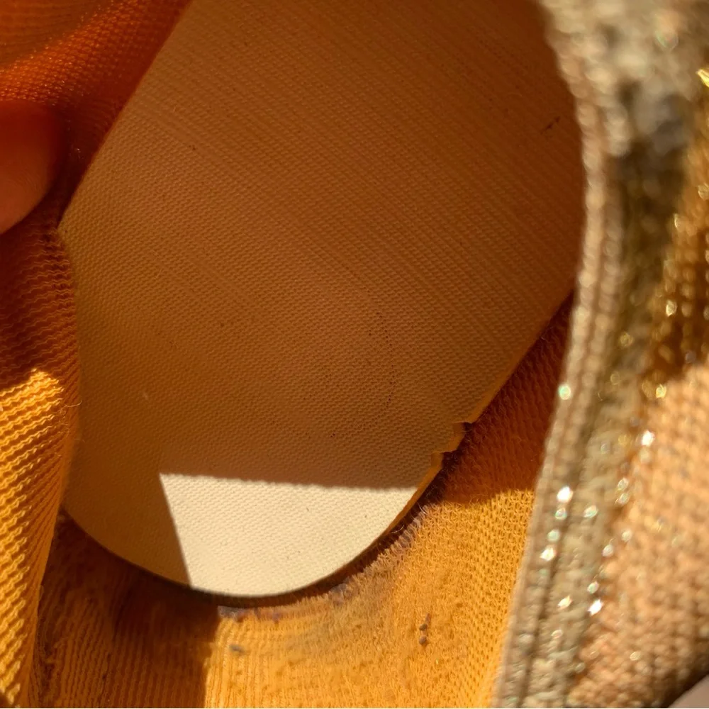 Vintage 60s gold lame lurex sparkling party ballet flats - Picture 8 of 9